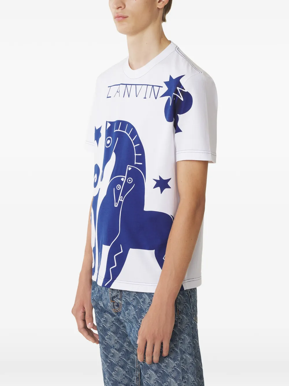 Lanvin T-shirt met grafische print Wit