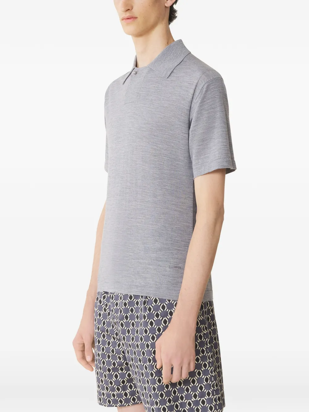  Lanvin Buttoned Polo Shirt - Grey 
