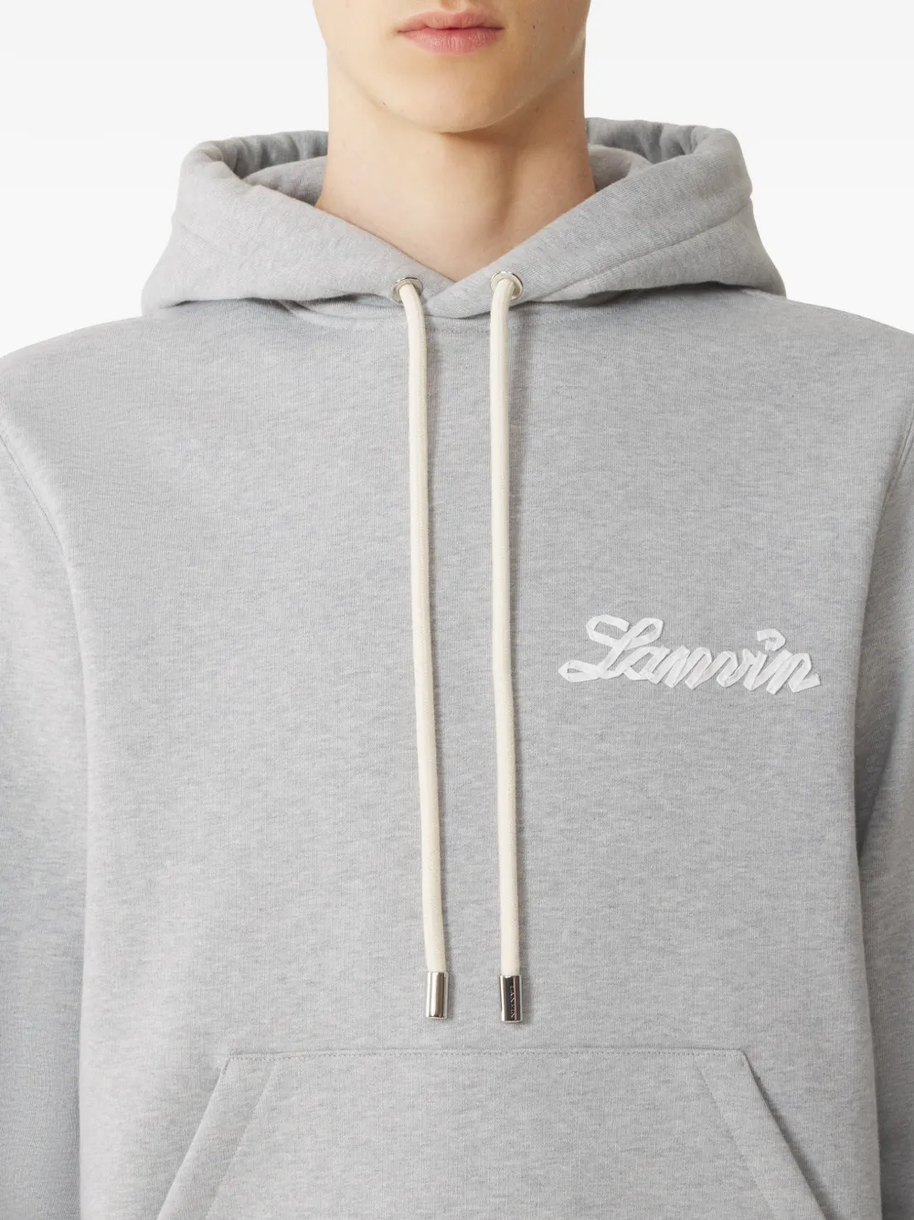 Lanvin Trui met capuchon en logoprint Grijs
