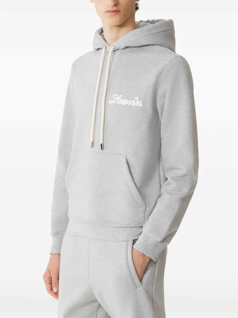  Lanvin Logo-print Hooded - Grey 