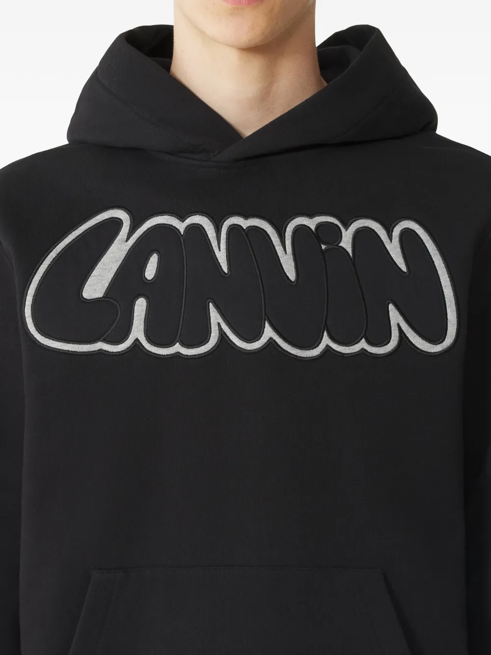 Lanvin Hoodie met logodetail Zwart