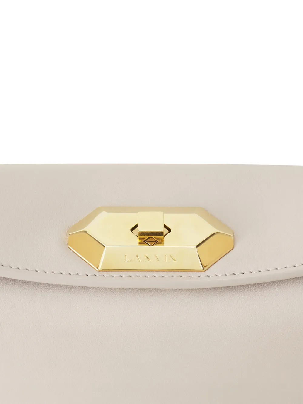Lanvin Schoudertas met geometrisch slot Beige