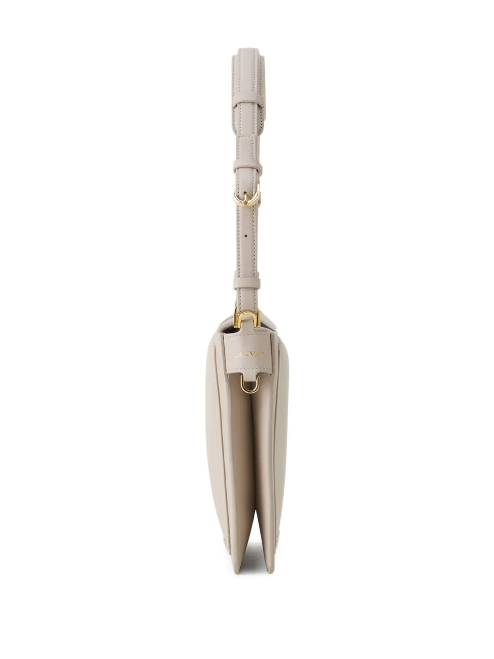 Lanvin Schoudertas met geometrisch slot Beige