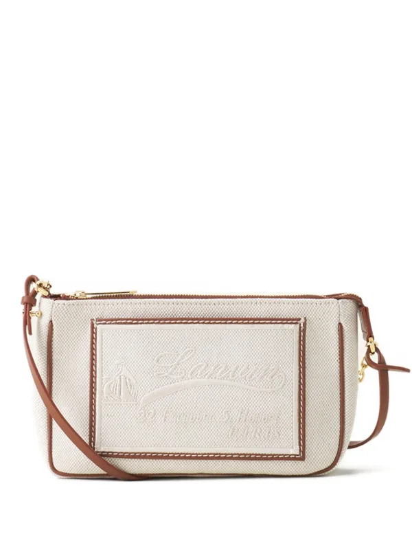 Lanvin Compagnon Pochette in Canvas in Neutrals