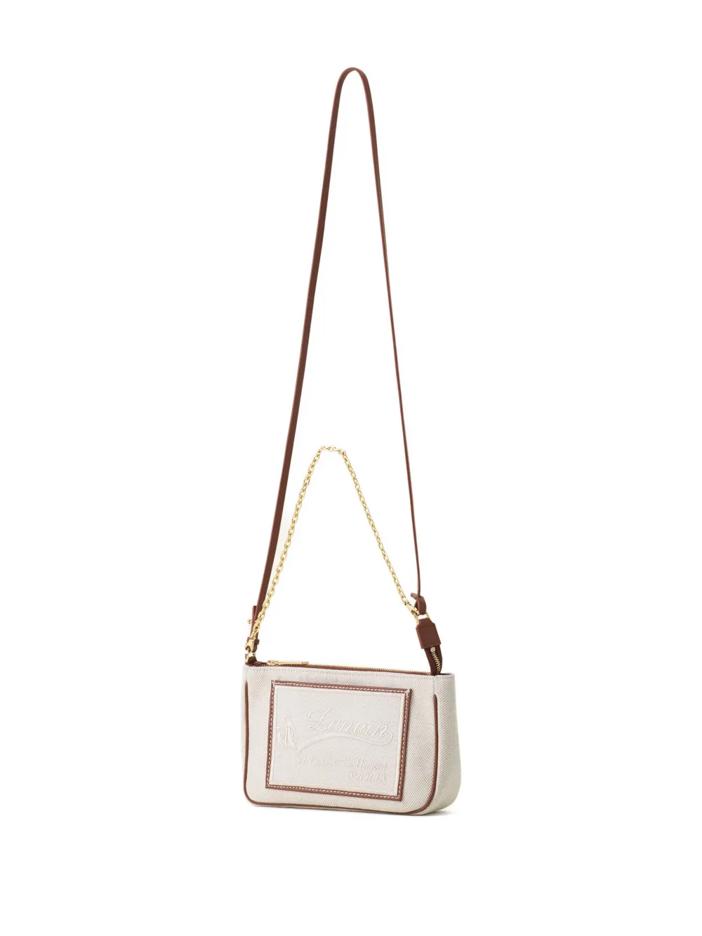 Lanvin Crossbodytas met geborduurd logo Beige