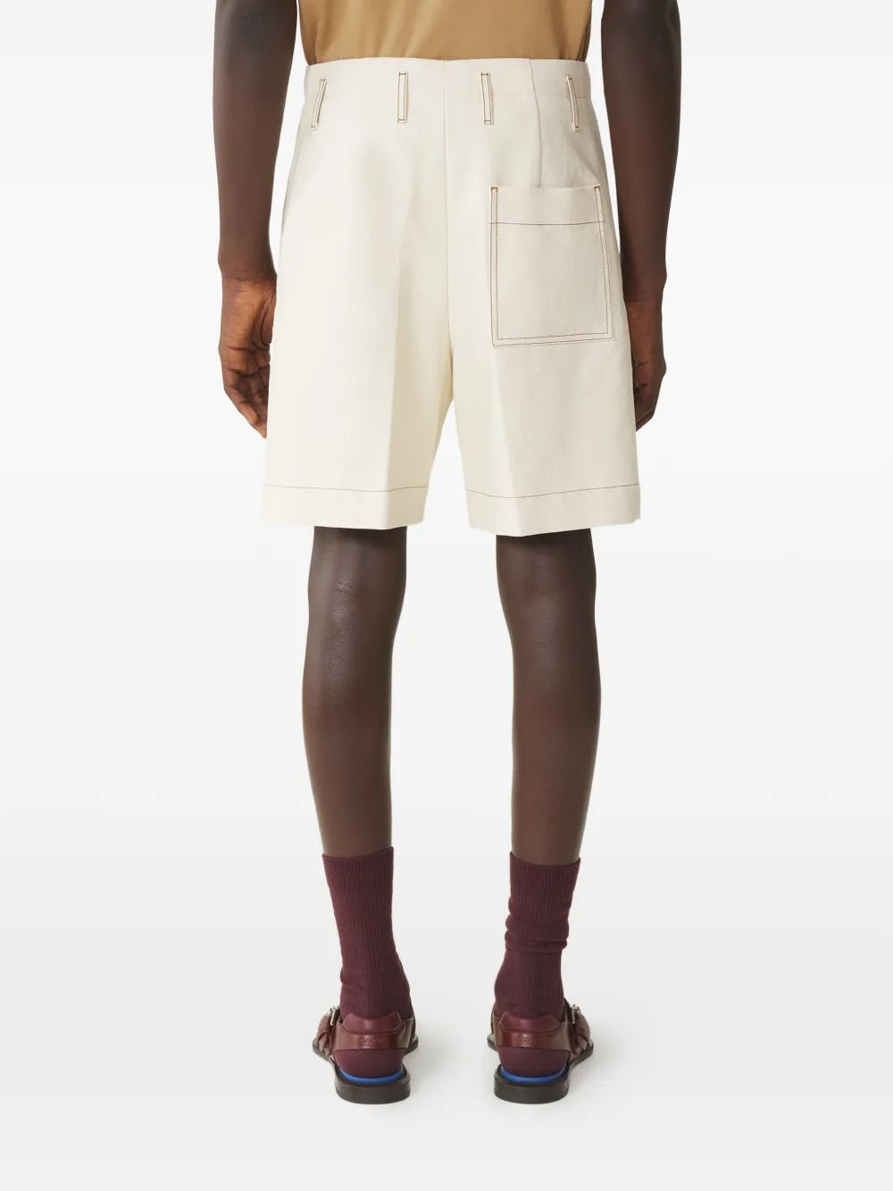 Lanvin Katoenen shorts met stiksel Beige