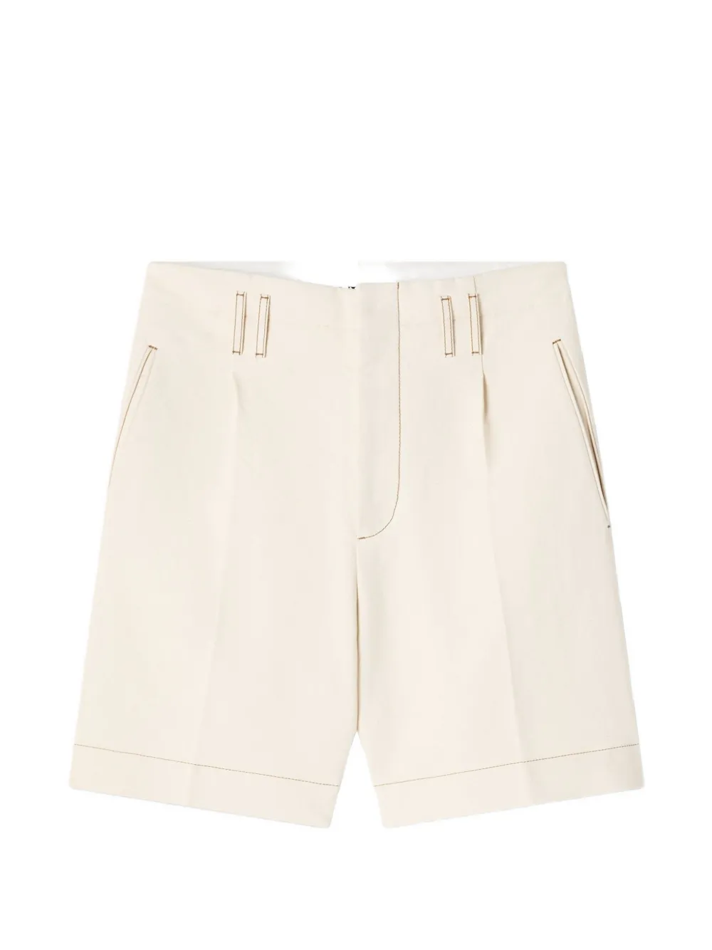 Lanvin topstitch cotton shorts - Neutrals