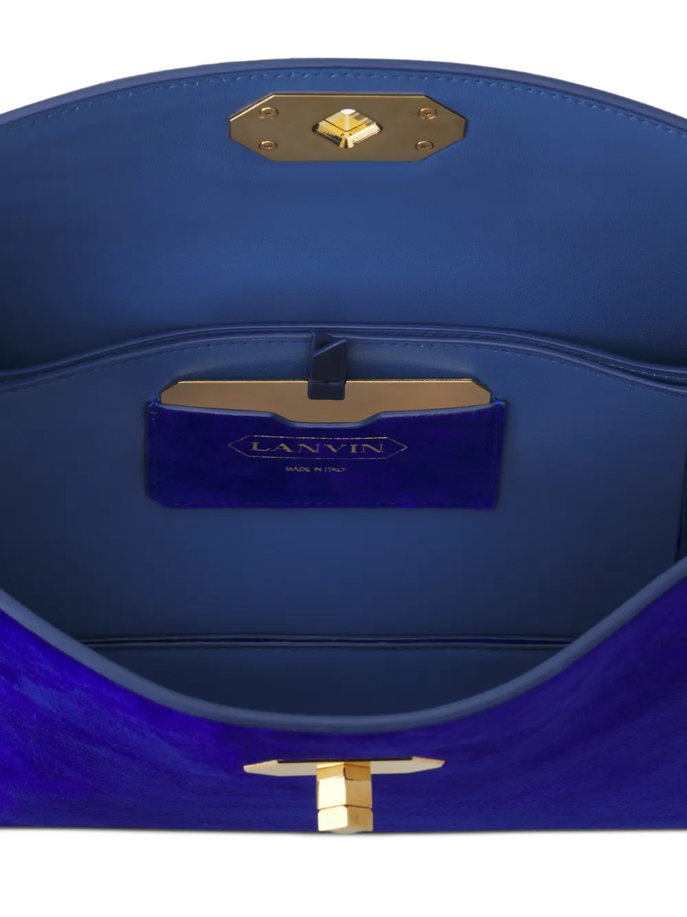 Lanvin Schoudertas met suède vlak Blauw