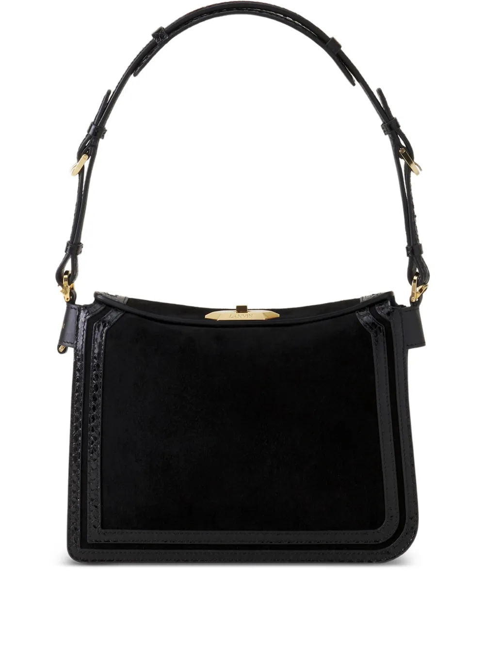Lanvin Suede Trim Shoulder Bag - Nero