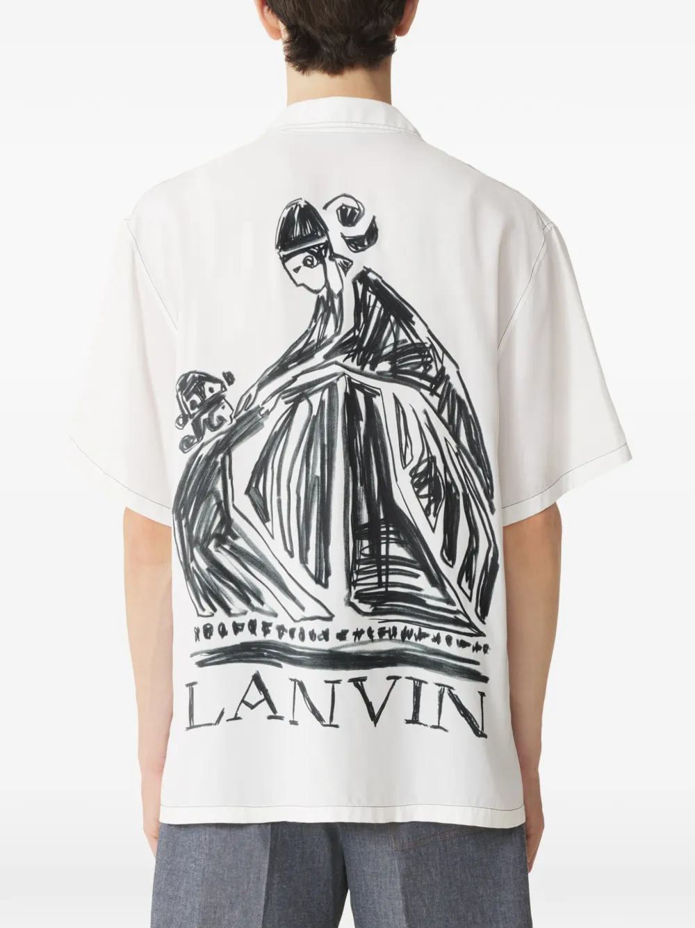 chest-pocket back-graphic shirt