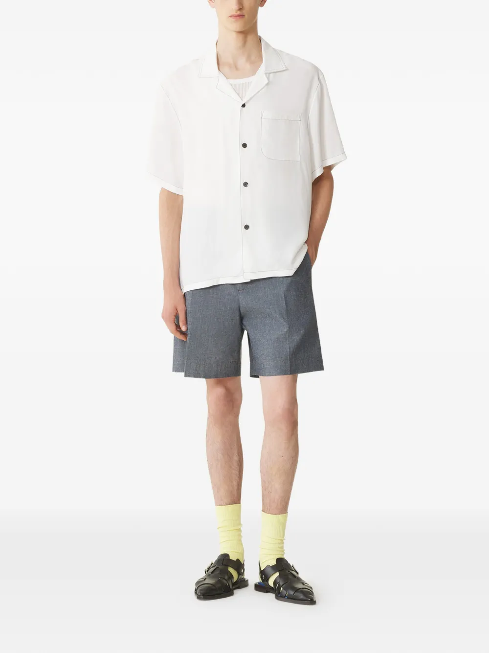 Lanvin Overhemd met borstzak en grafische print - Wit