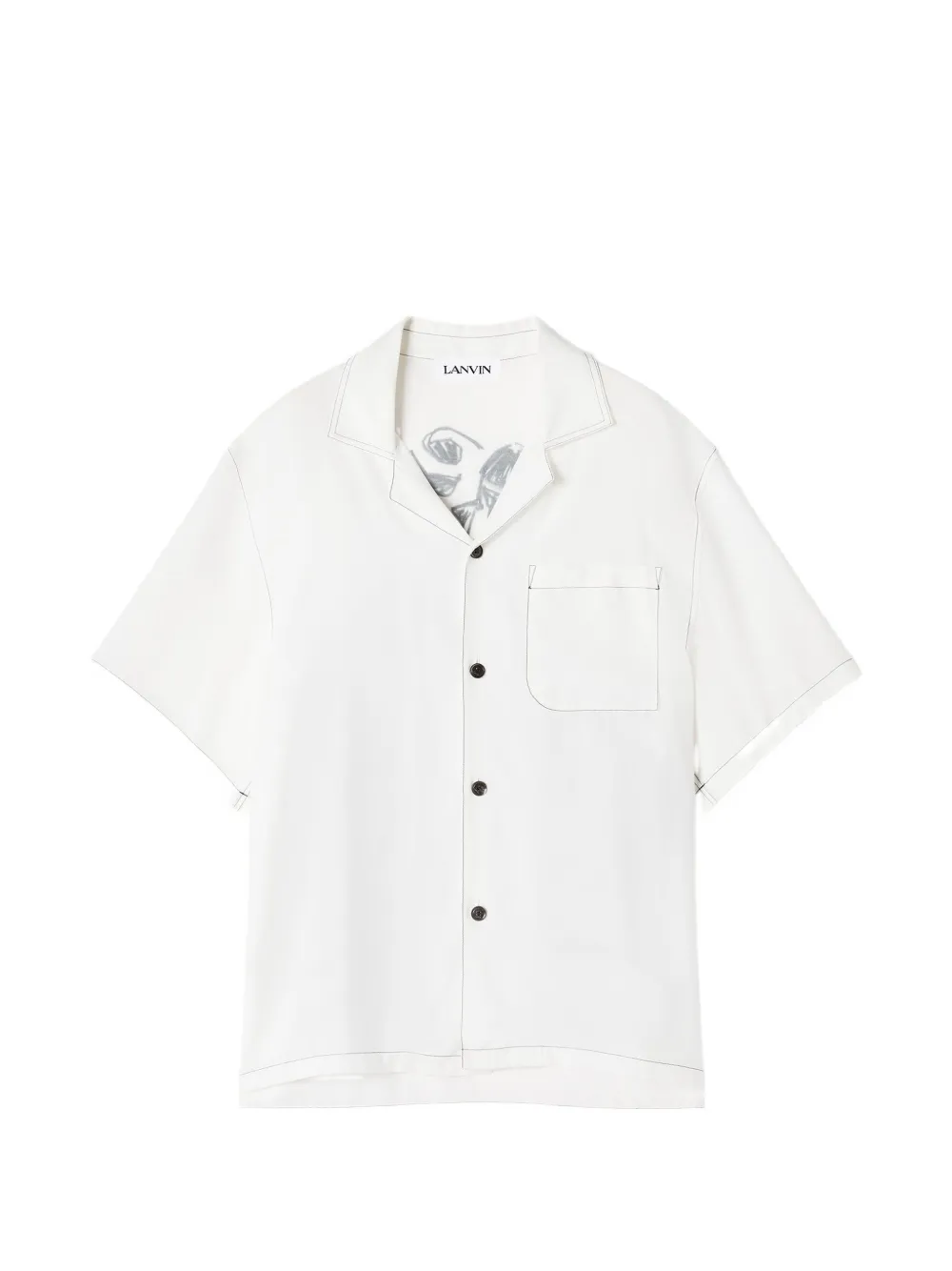 Lanvin chest-pocket back-graphic shirt - White