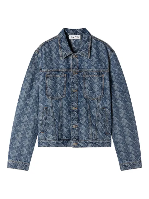 Lanvin patterned logo-patch jacket