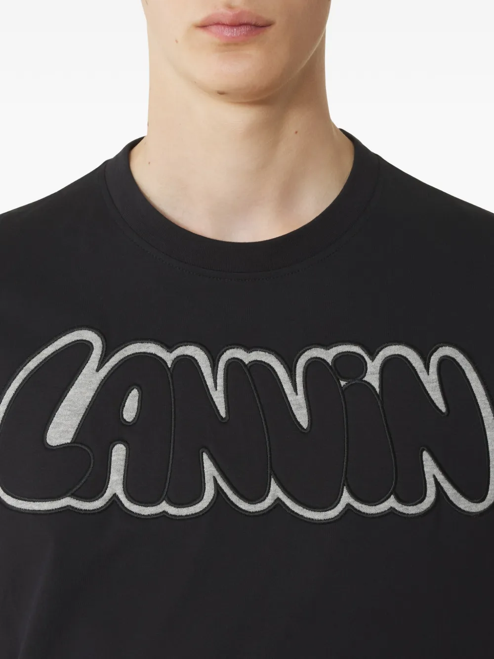 Lanvin T-shirt met logo-applicatie Zwart
