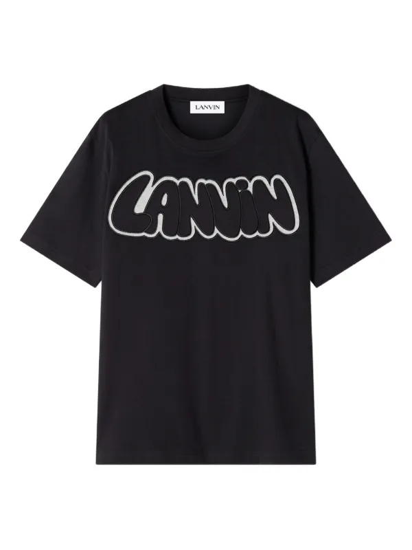 Lanvin Logo-appliqué T-shirt in Black