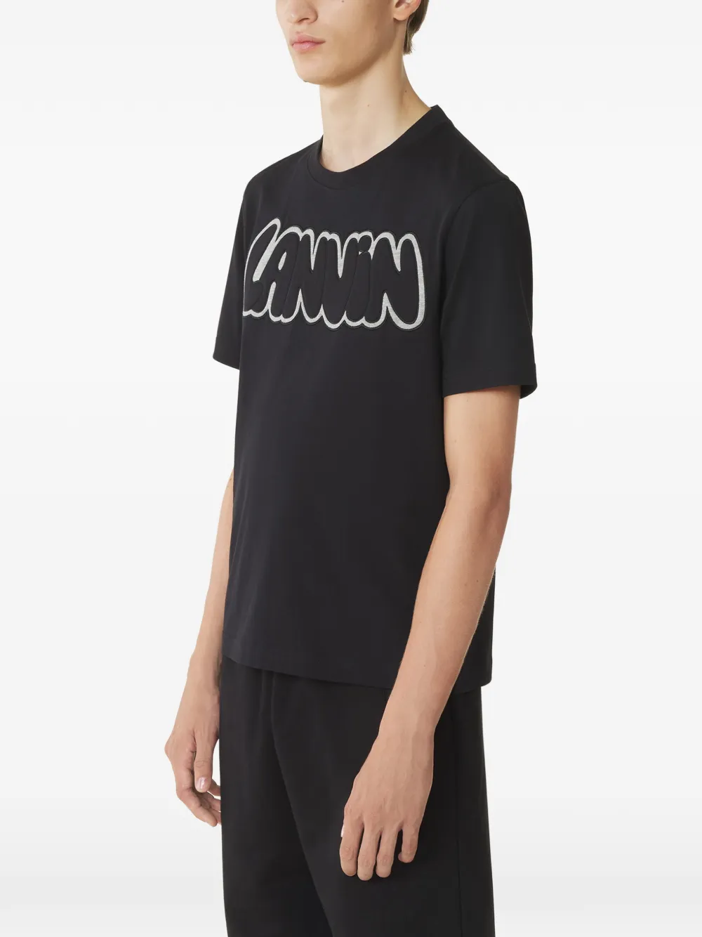 Lanvin T-shirt met logo-applicatie Zwart