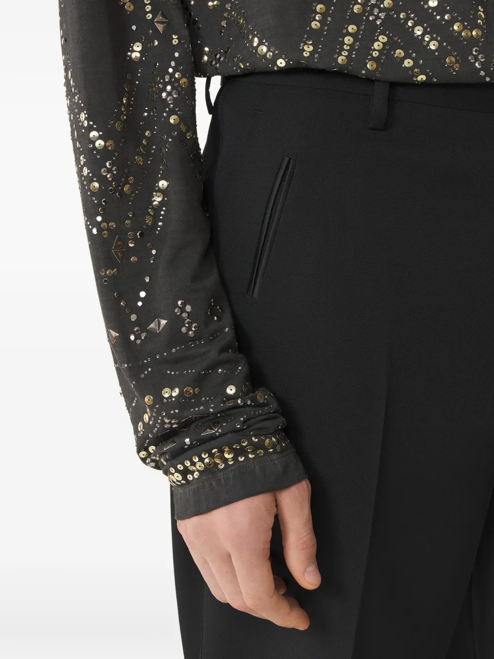 Lanvin Wollen plooibroek Zwart