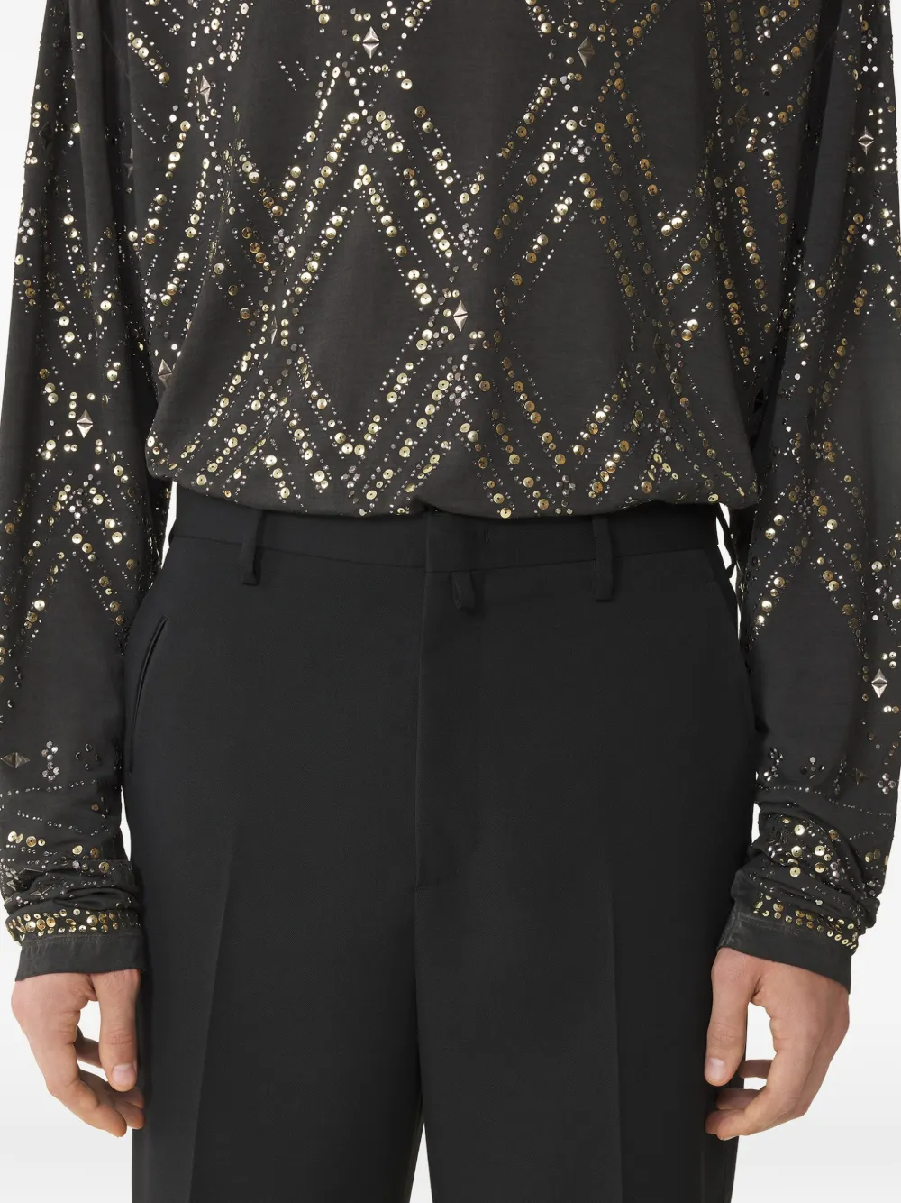 Lanvin Wollen plooibroek Zwart
