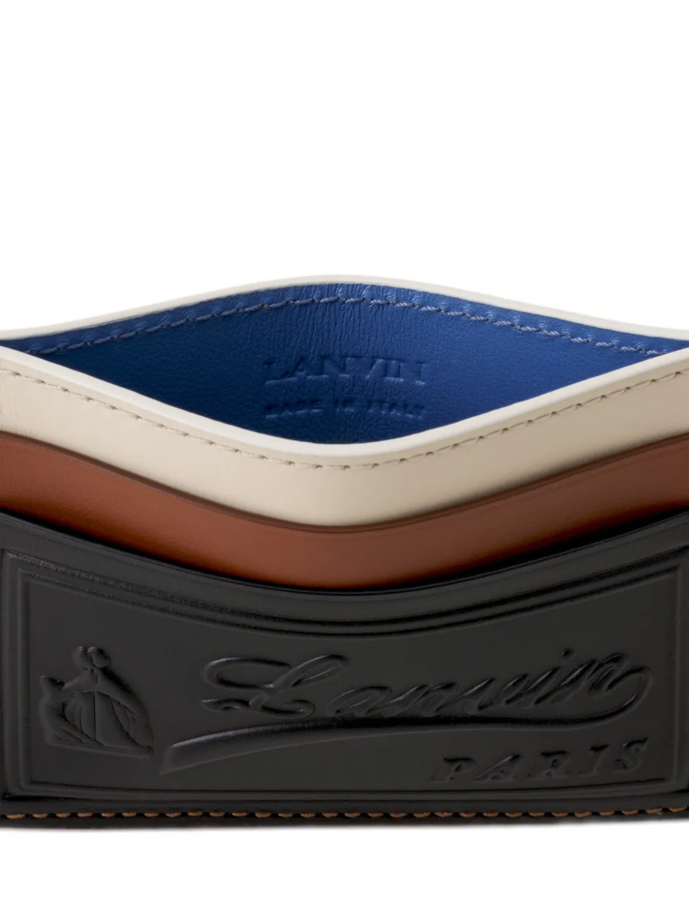  Lanvin Debossed Leather Cardholder - Black 