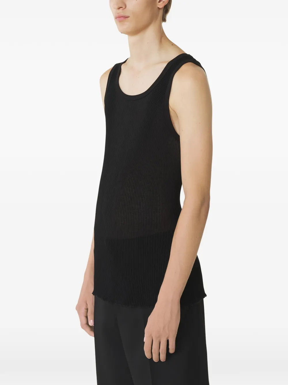  Lanvin Ribbed Tank Top - Black 
