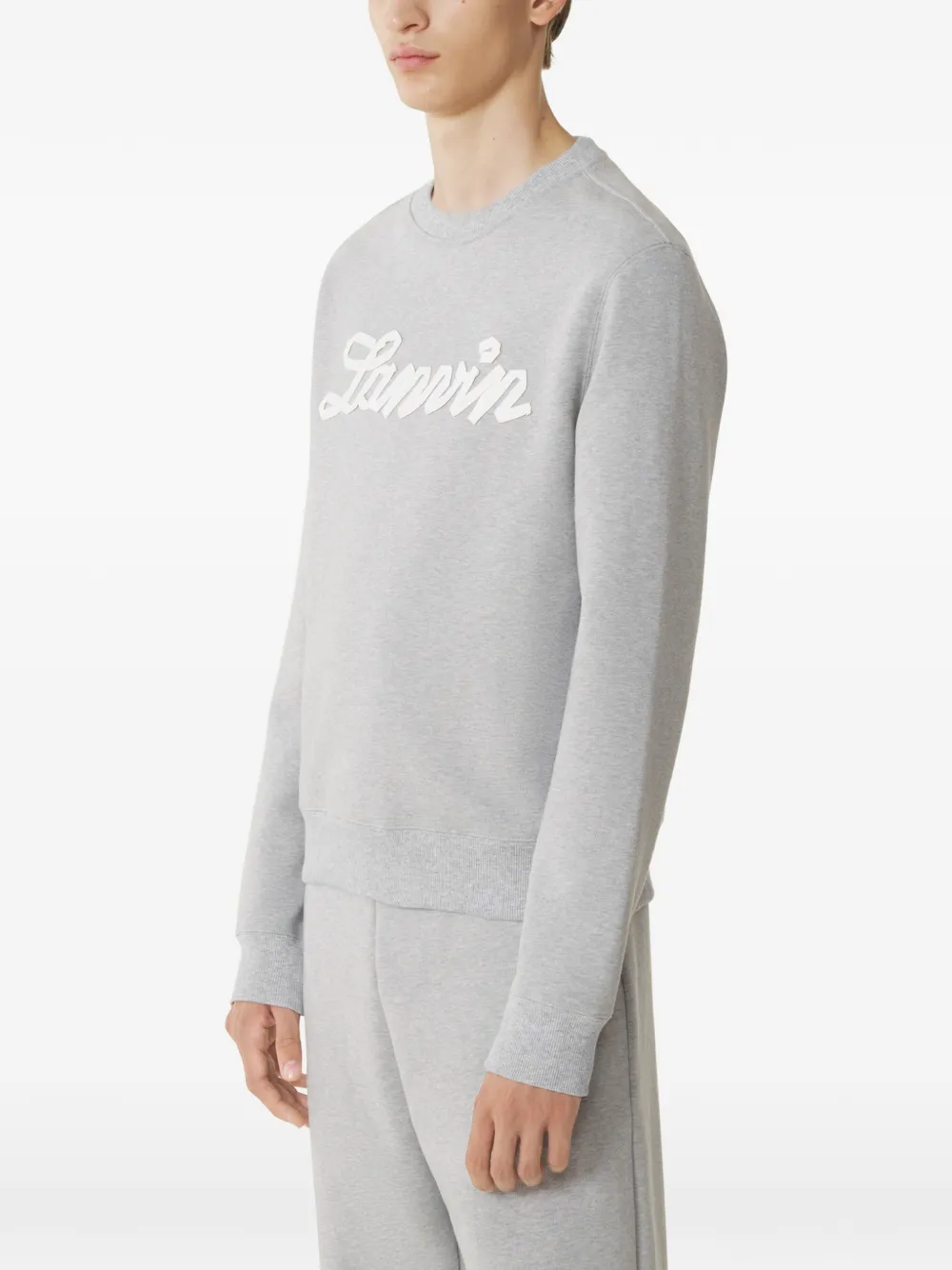  Lanvin Pull à Détail Logo - Gris 