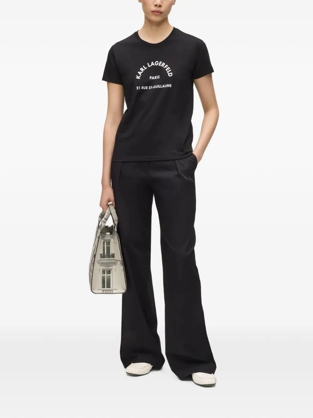 Karl Lagerfeld RSG T-shirt met glitter Zwart