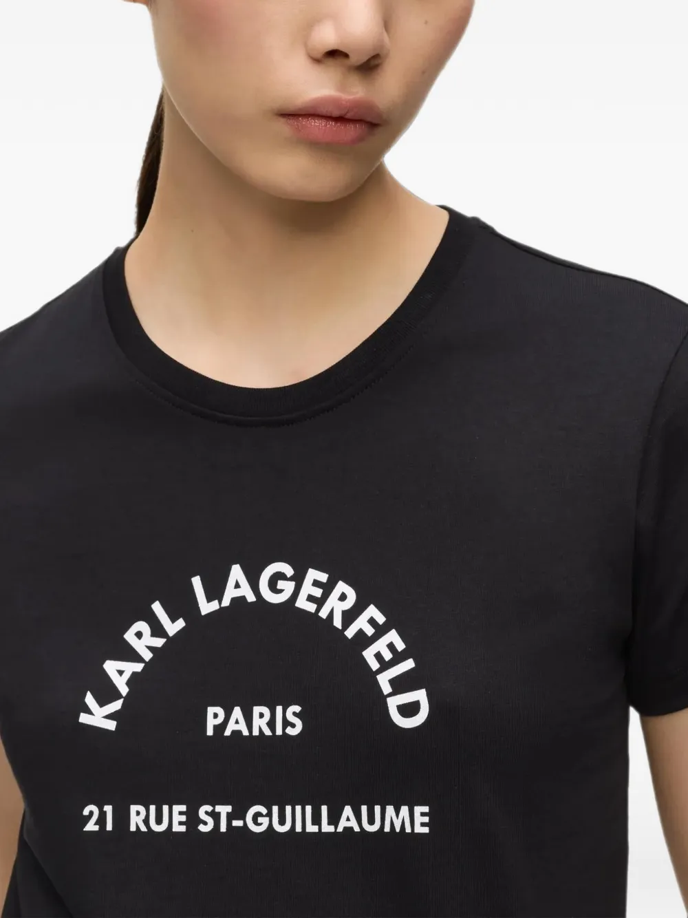 Karl Lagerfeld RSG T-shirt met glitter Zwart