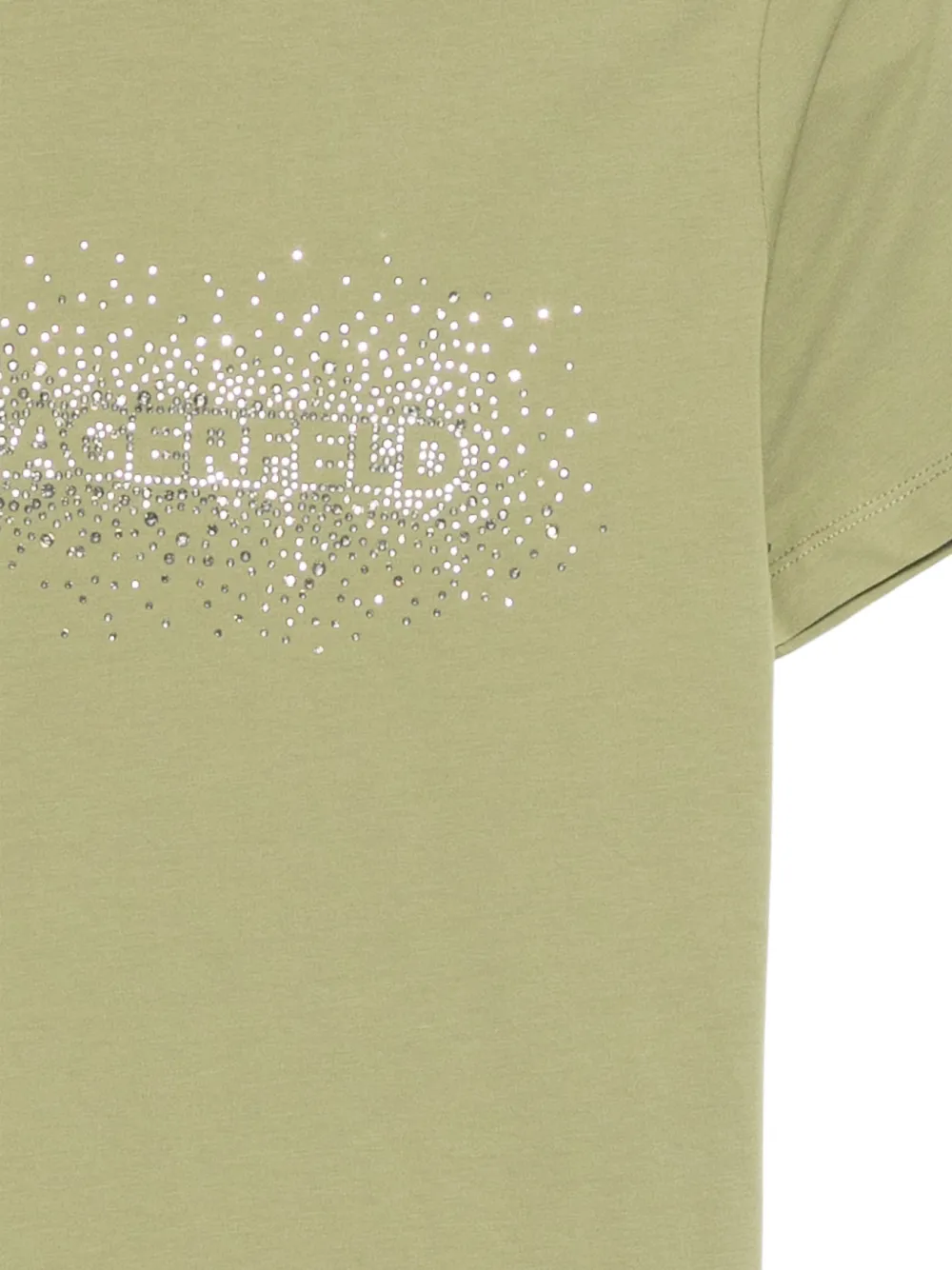 Karl Lagerfeld T-shirt met stras en ronde hals Groen