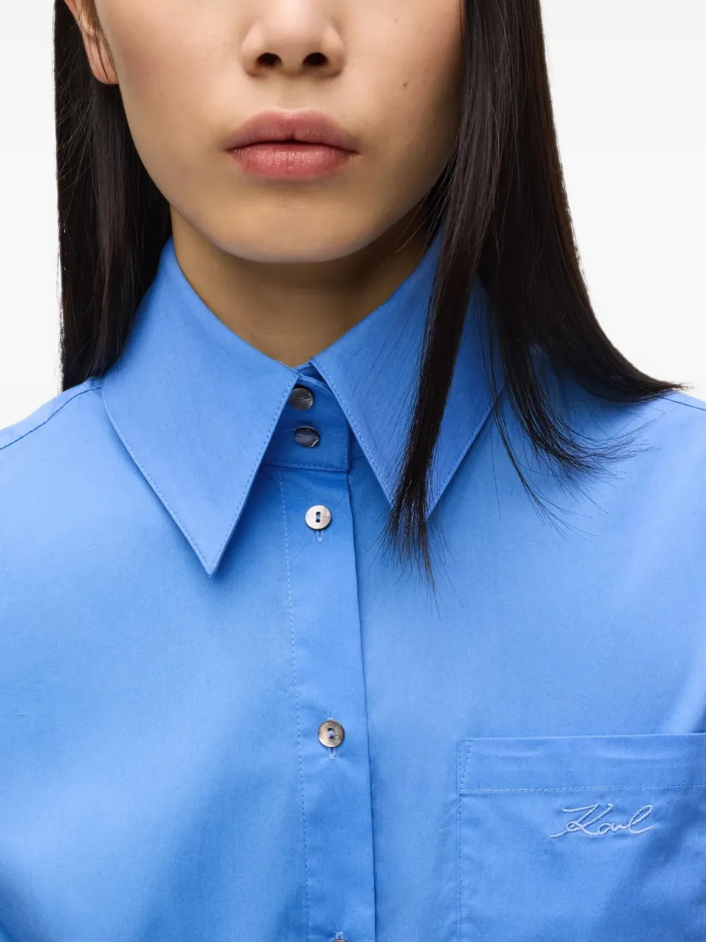 Karl Lagerfeld Popeline blouse Blauw