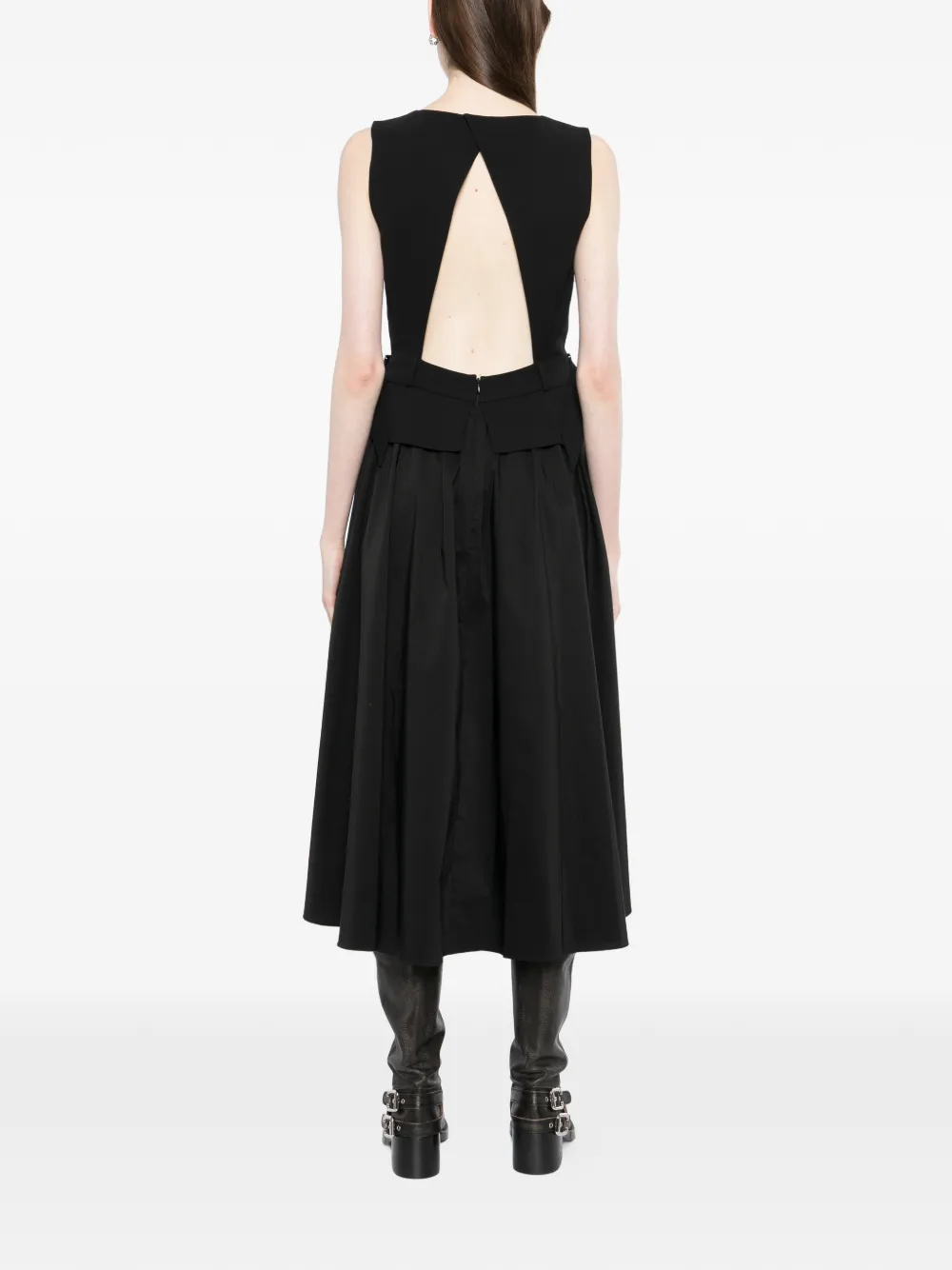 Karl Lagerfeld Midi-jurk met ceintuur Zwart