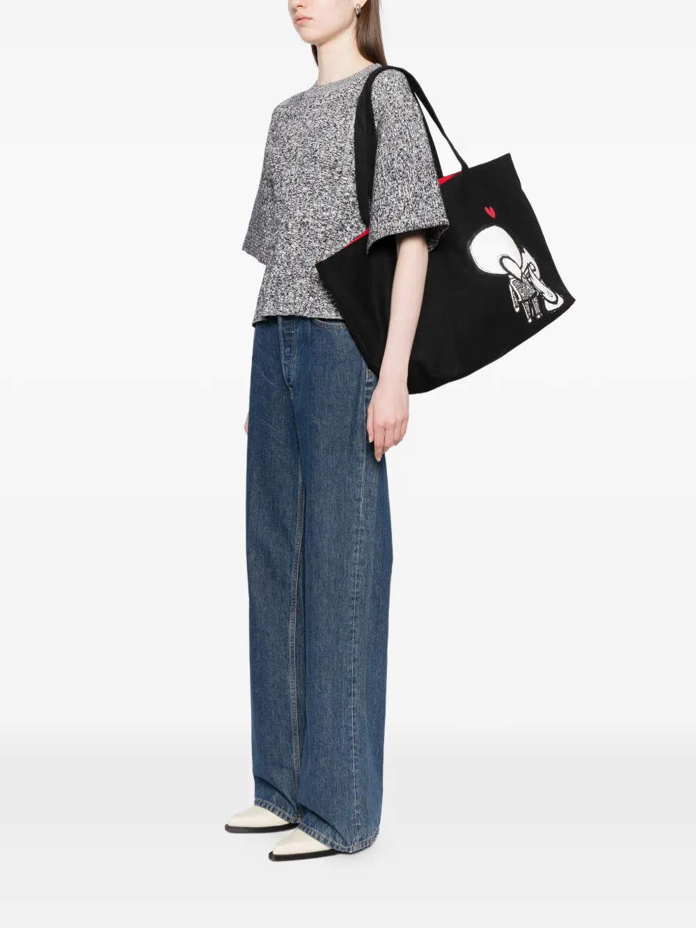 Karl Lagerfeld Ikon shopper met print - Zwart