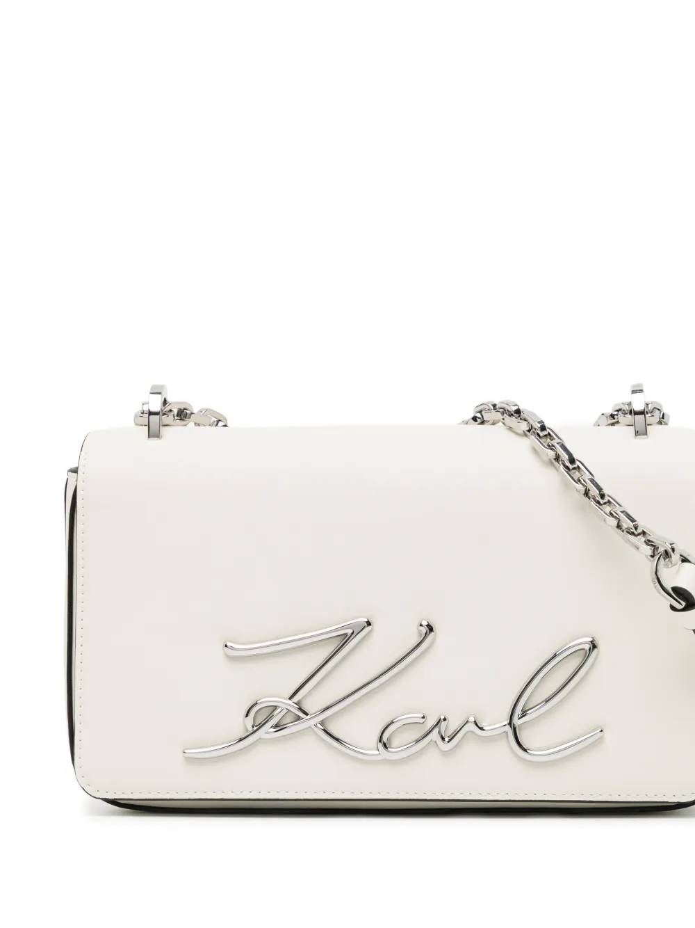 Karl Lagerfeld Signature crossbodytas met ketting Wit