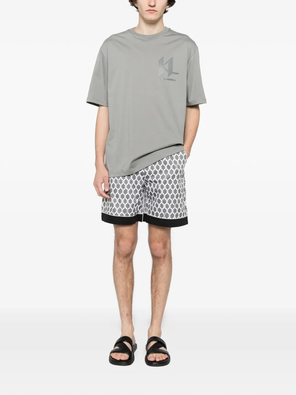 Karl Lagerfeld rope-print shorts | Track & Running Shorts | Image 2