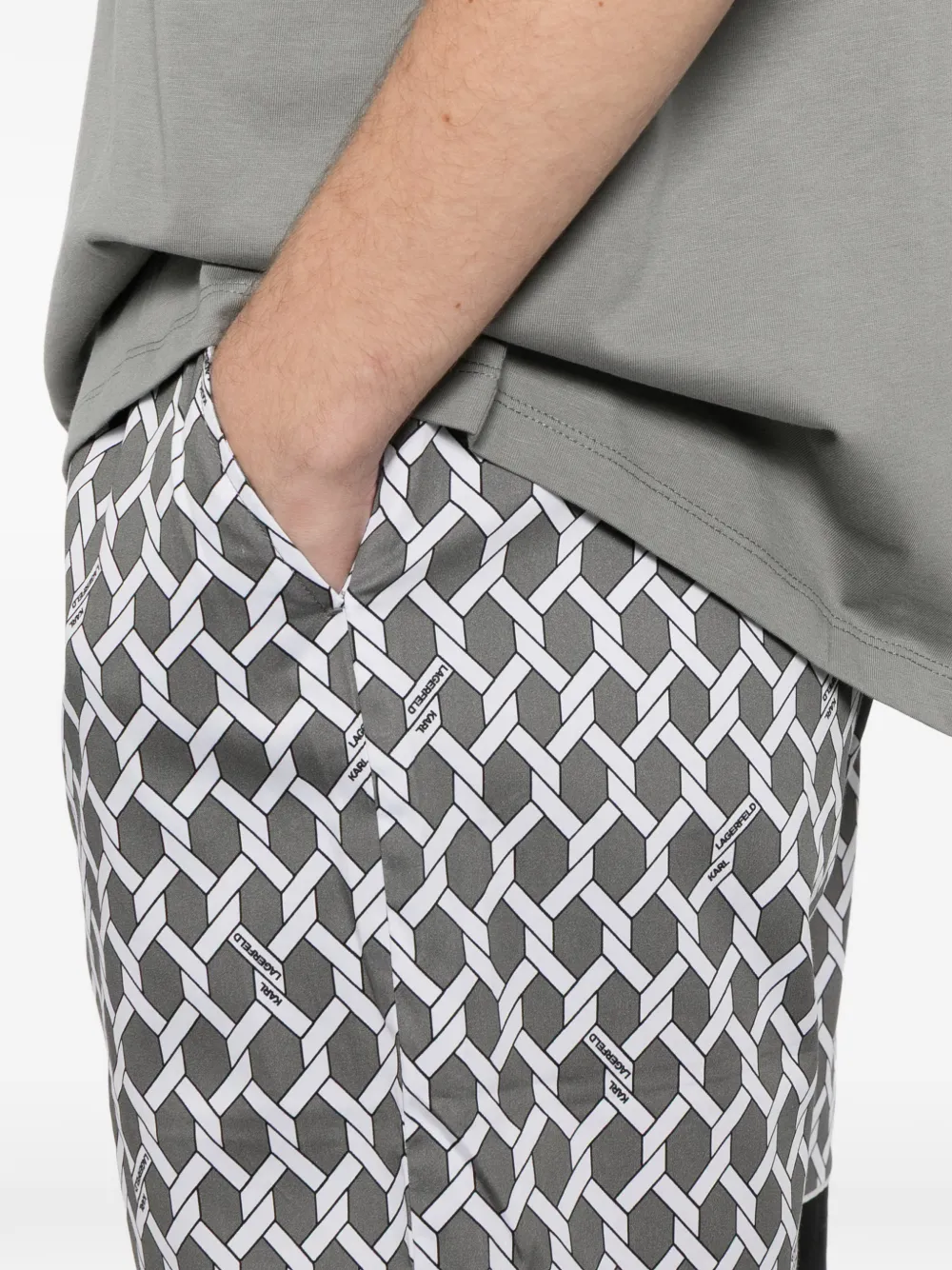 Karl Lagerfeld Zwembroek met touwprint Grijs