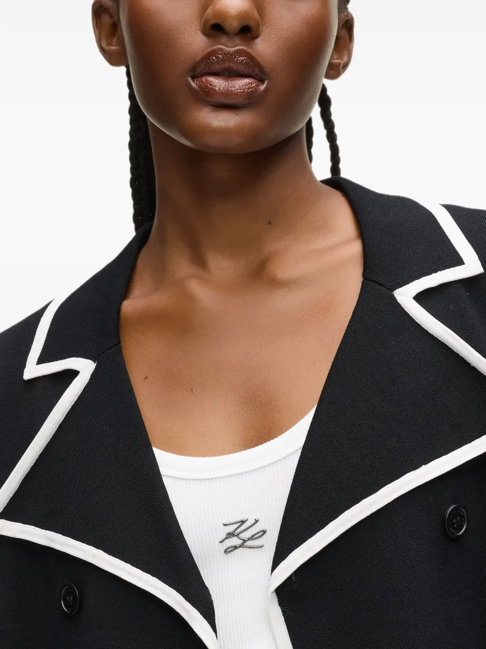 Karl Lagerfeld Vest met dubbele rij knopen Groen