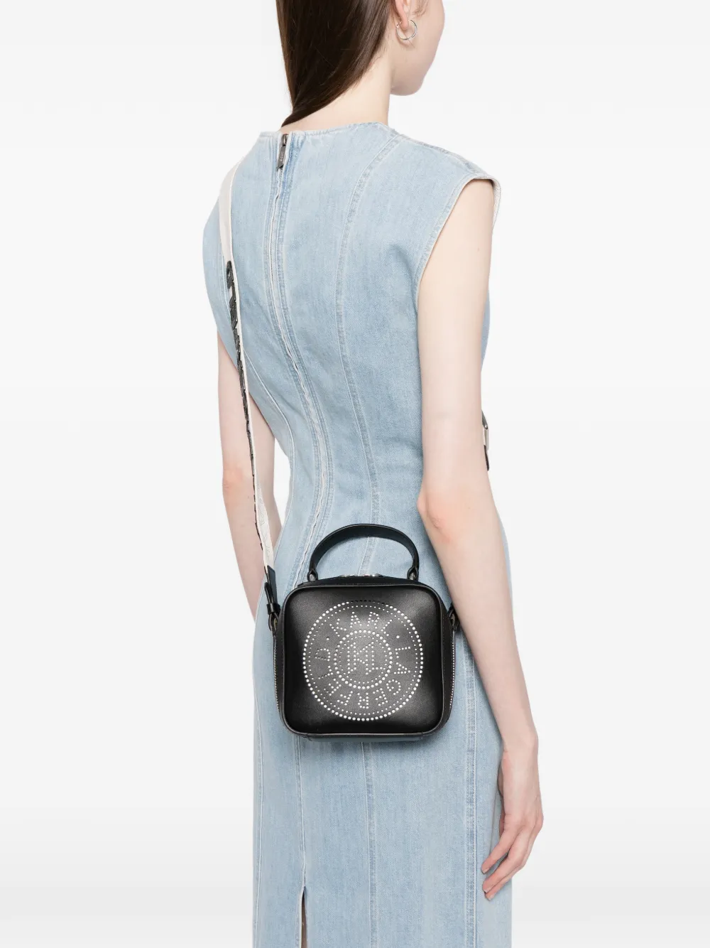  Karl Lagerfeld K/circle Perforated Mini Bag - Black 