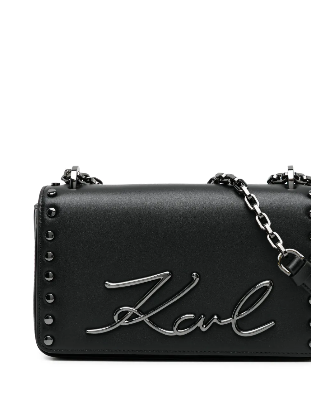 Karl Lagerfeld Signature crossbodytas met ketting Zwart