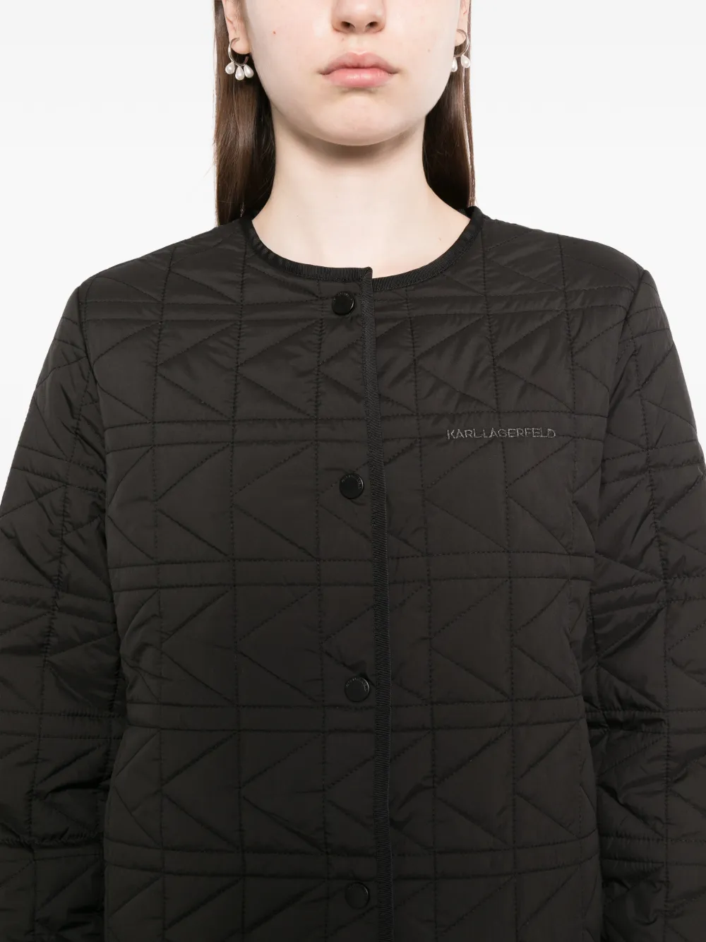 Karl Lagerfeld Jack met geborduurd logo Zwart