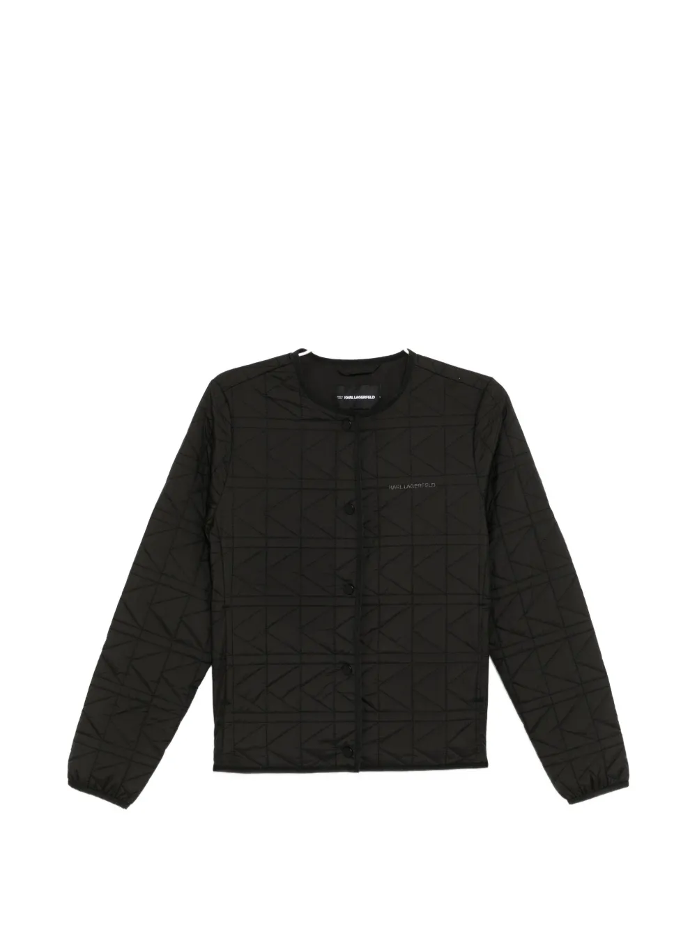 Karl Lagerfeld logo-embroidered quilted jacket - Nero