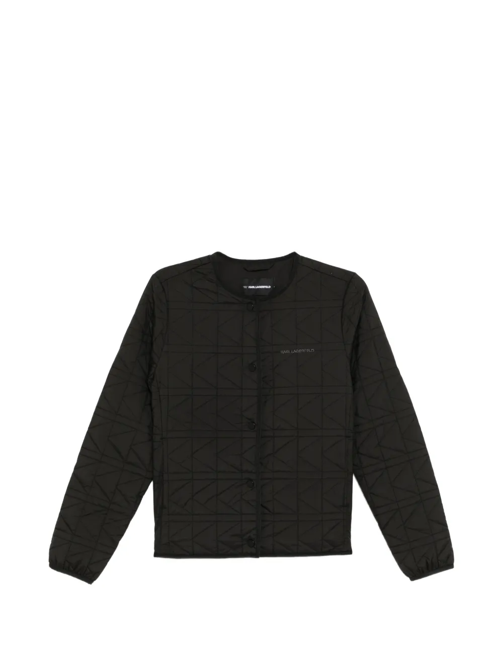 Karl Lagerfeld logo-embroidered quilted jacket - Schwarz
