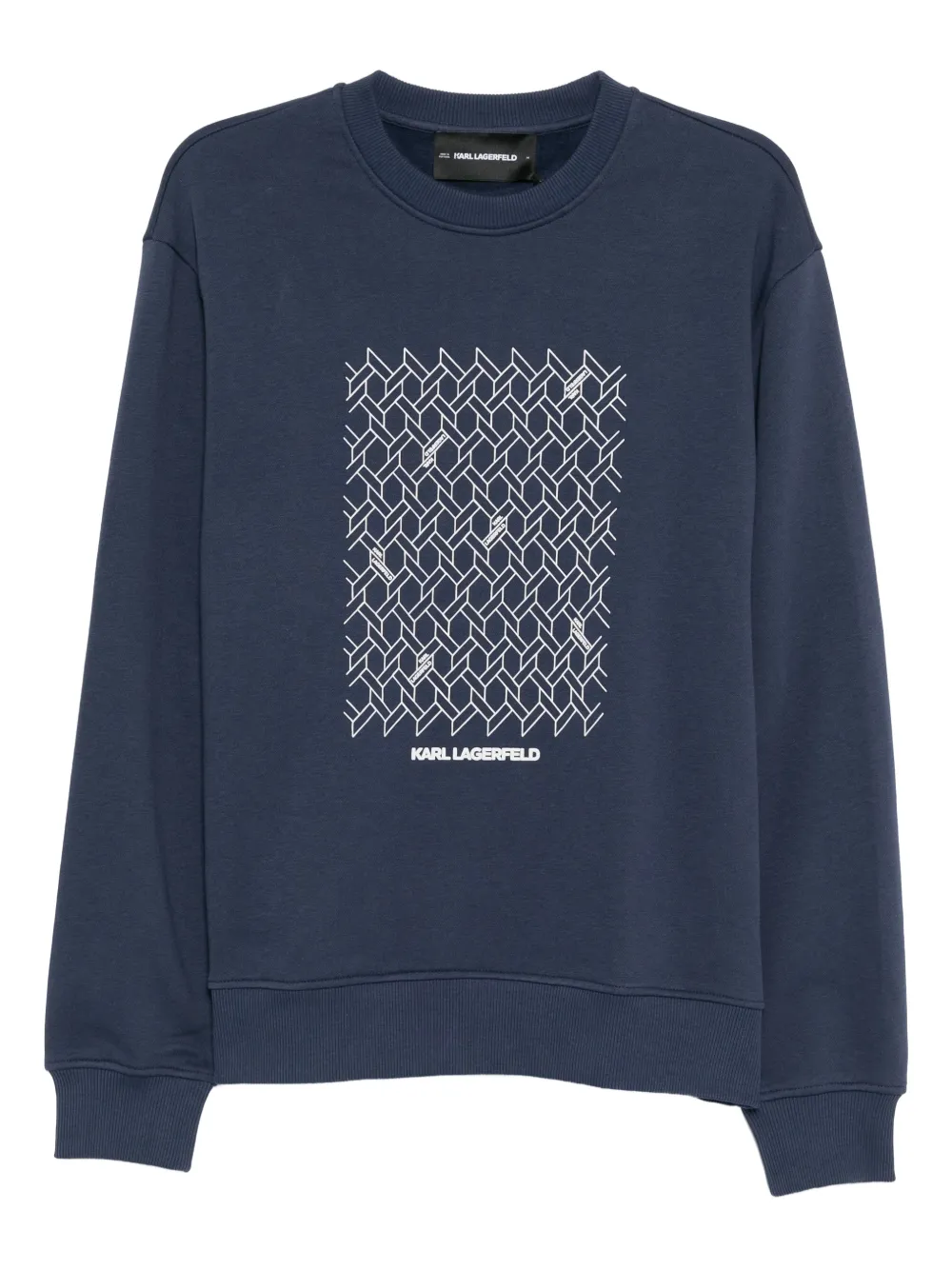 Karl Lagerfeld geometric-print crew-neck sweatshirt - Blu