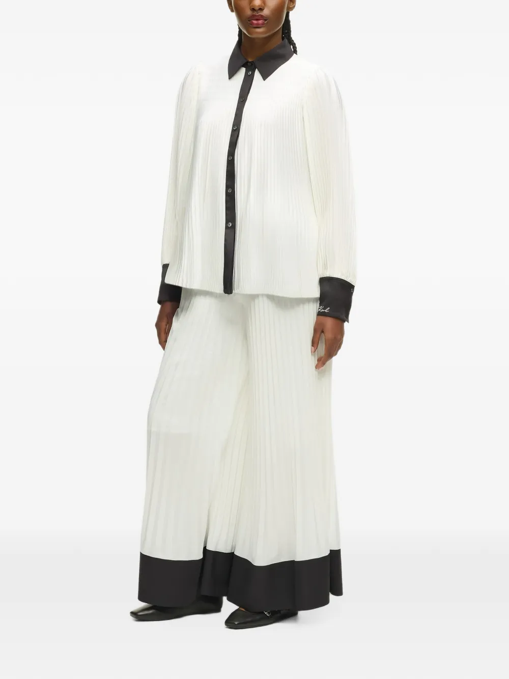 Karl Lagerfeld Geplooide Blouse Wit