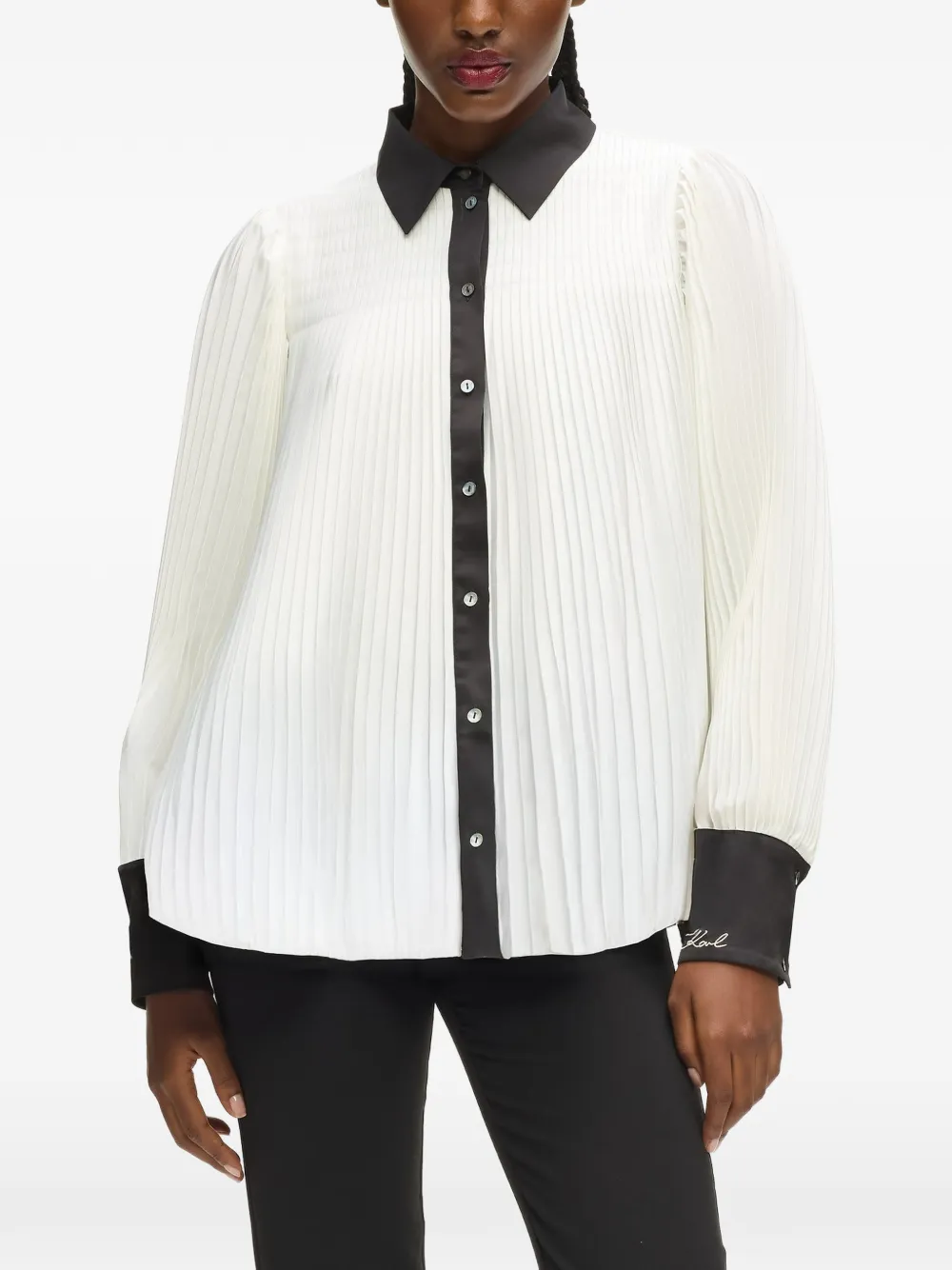 Karl Lagerfeld Geplooide Blouse Wit