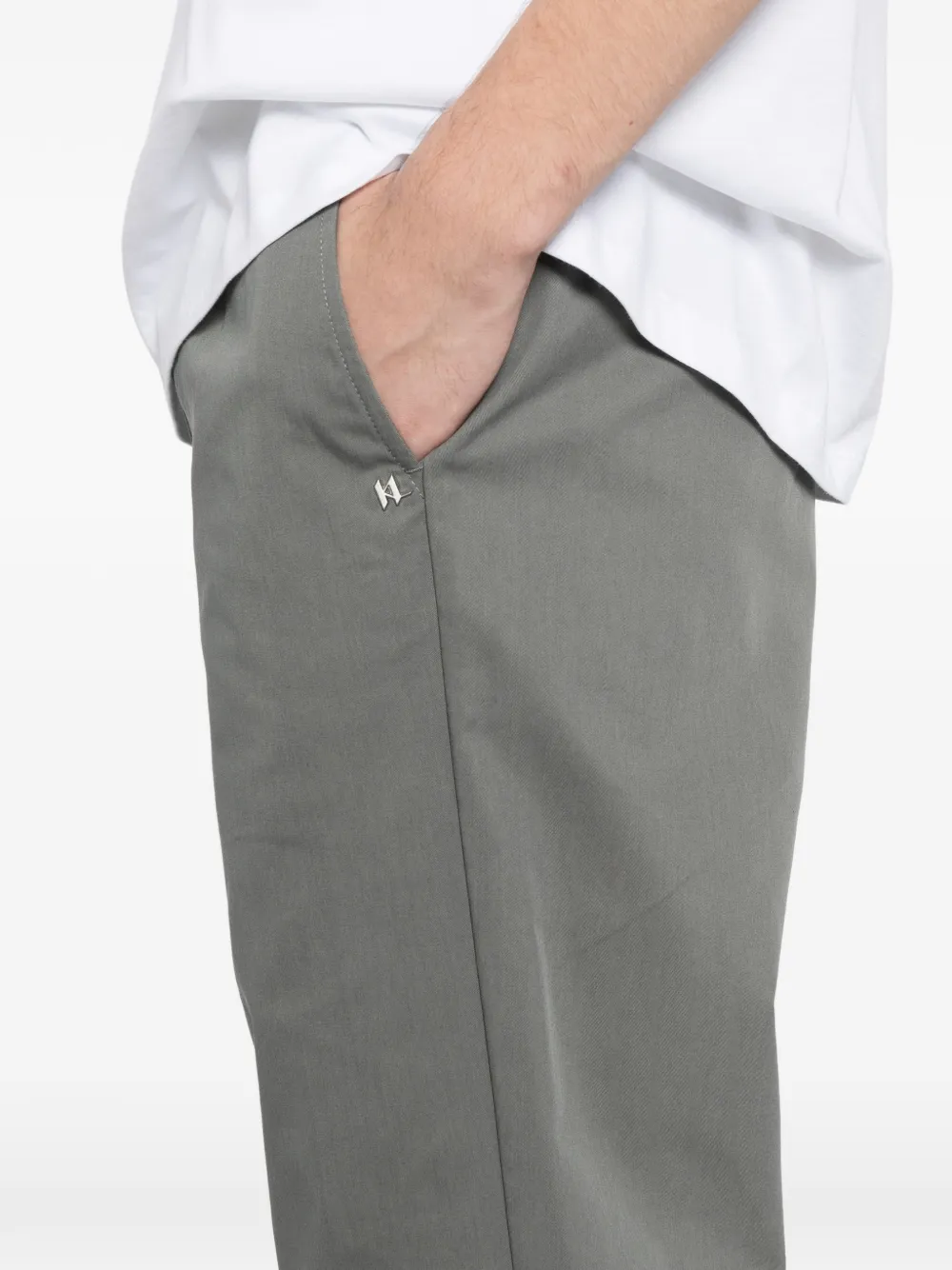 Karl Lagerfeld Straight broek met logoplakkaat Grijs