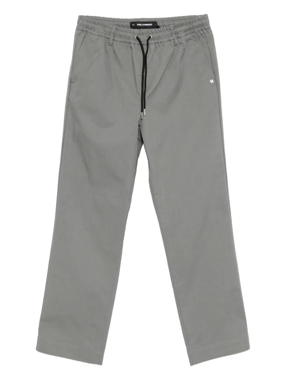 Karl Lagerfeld logo-plaqued straight-leg trousers - Grigio