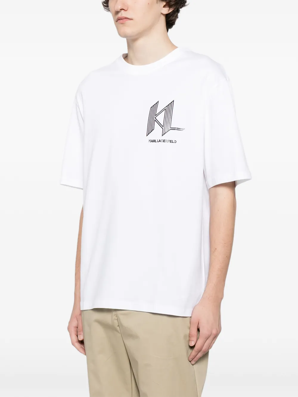 Karl Lagerfeld Artwork K T-shirt Wit