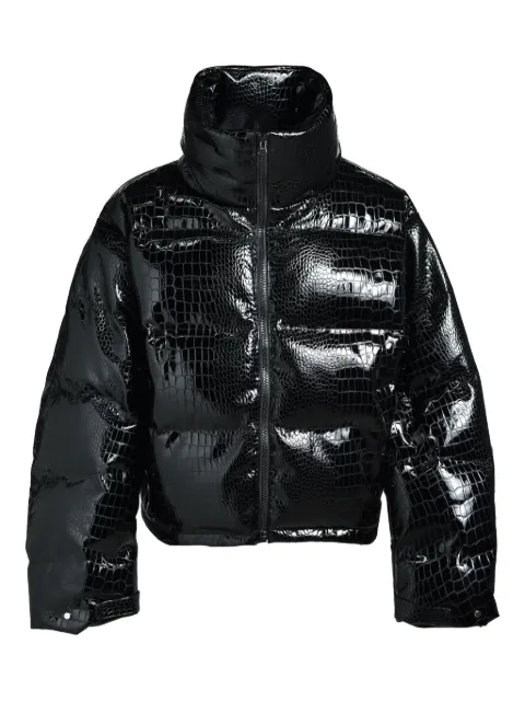 BREATH croc-embossed padded jacket