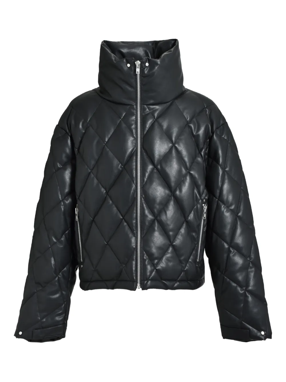 BREATH quilted funnel-neck jacket - Schwarz