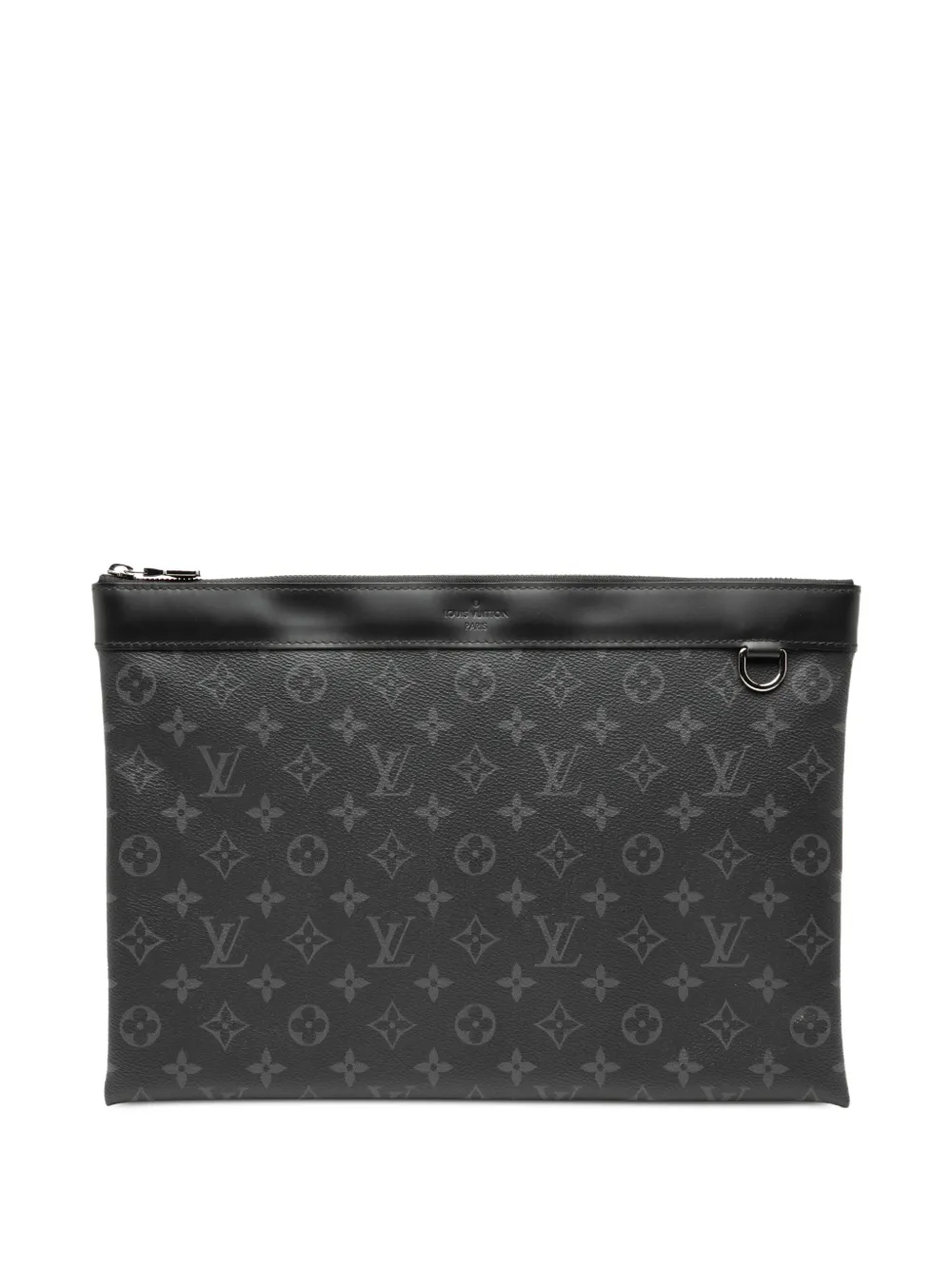 Louis Vuitton Pre-Owned 2020 Monogram Eclipse Discovery Pochette GM clutch bag | Black | Image 1