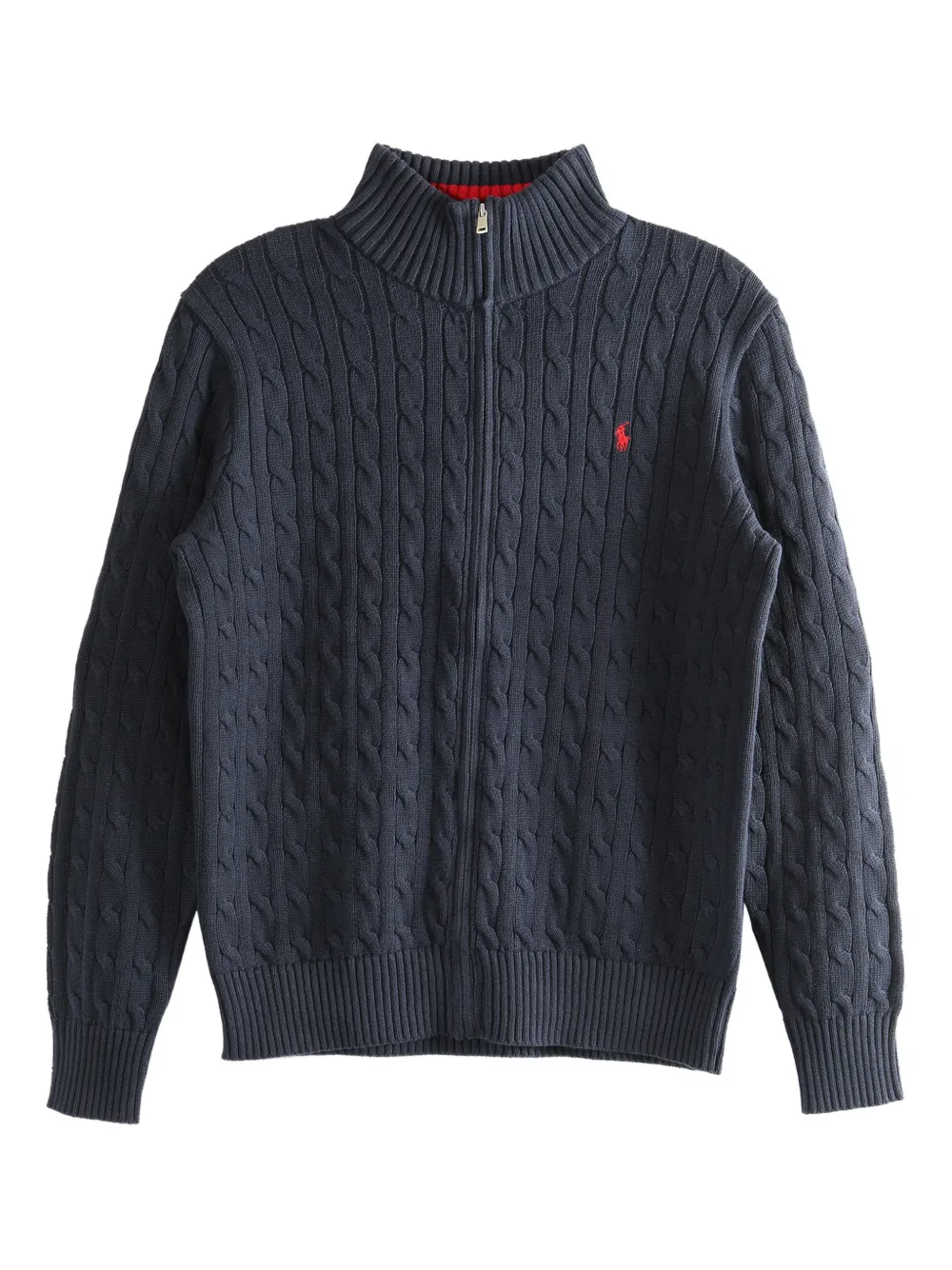 POLO RALPH LAUREN KIDS cable-knit zip-up sweater - Blu